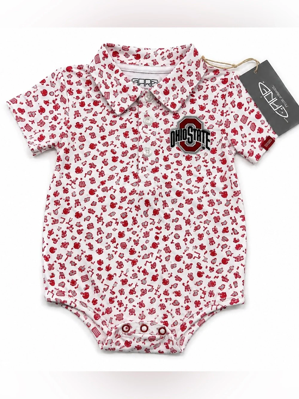 GARB Ohio State Buckeyes Baby Polo Romper One Piece 12M NWT Football Gameday